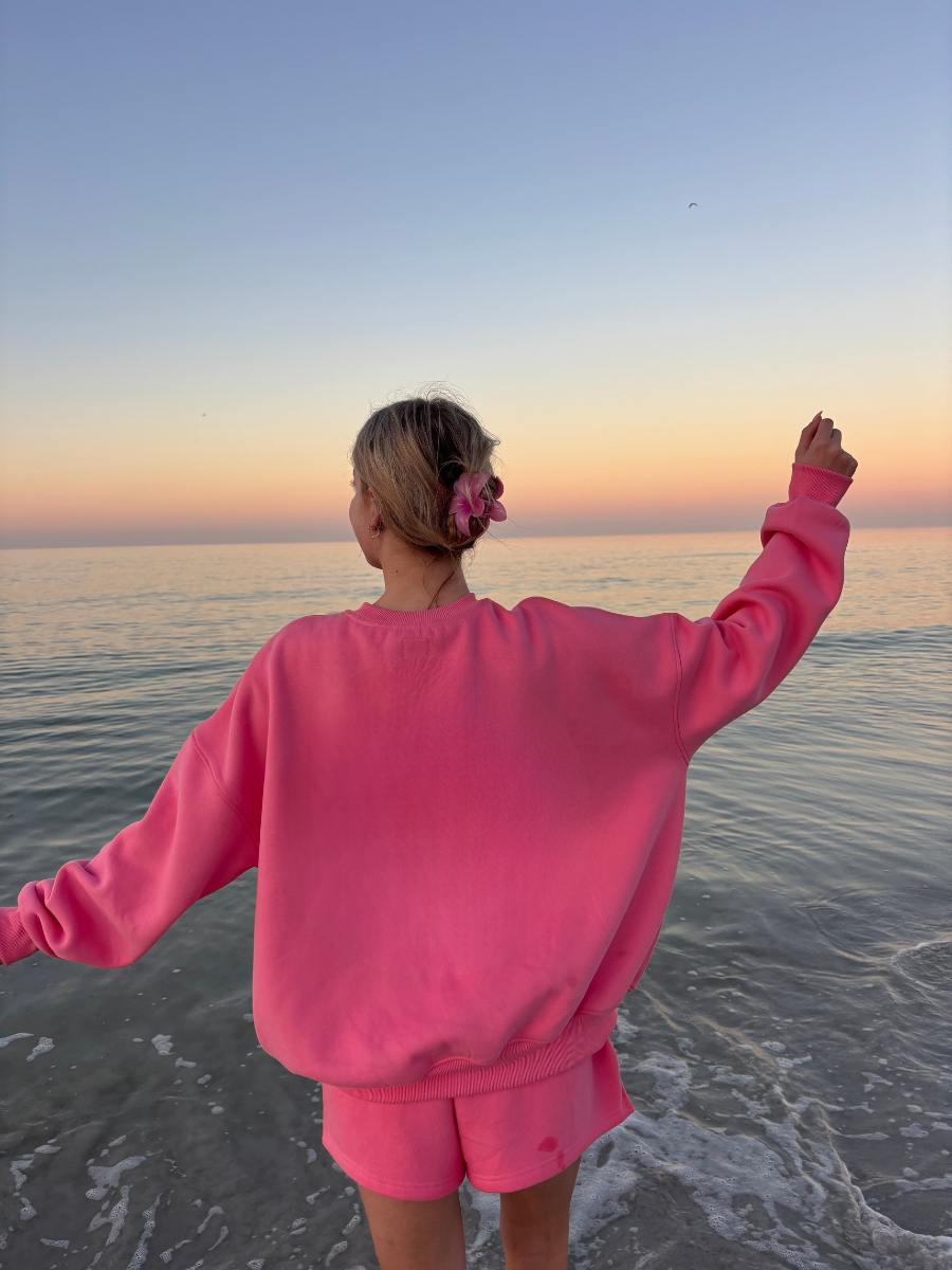 Hibiscus Pink Basic Blank Sweatshirt