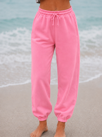 Rose Pink Basic Blank Jogger Sweatpants