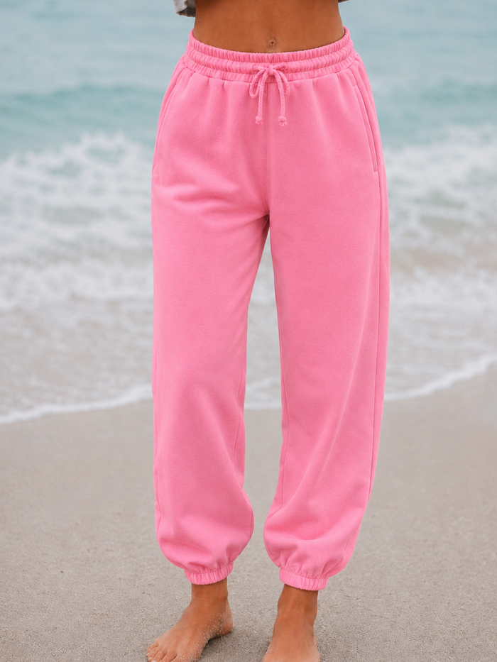 Rose Pink Basic Blank Jogger Sweatpants