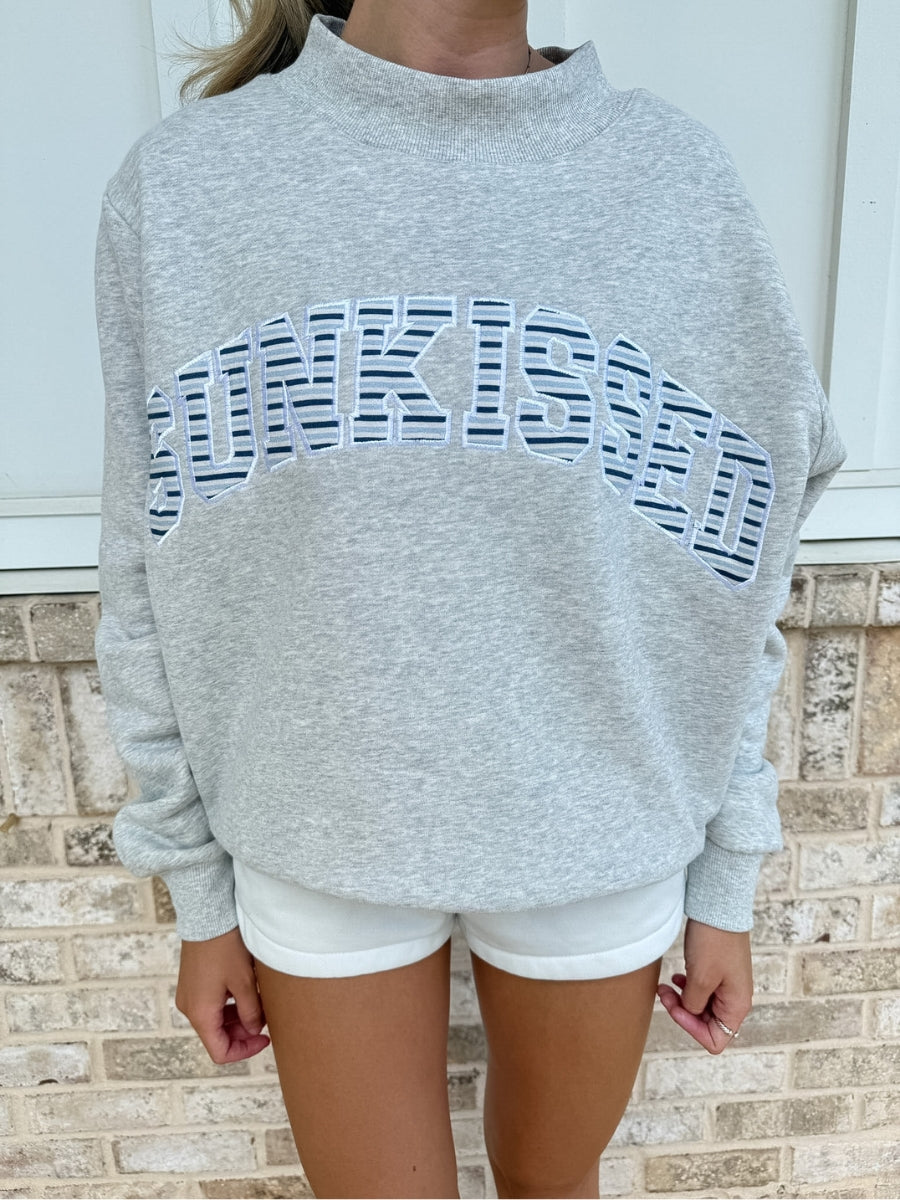 Sunkissed Striped Soft Touch Mockneck Sweatshirt