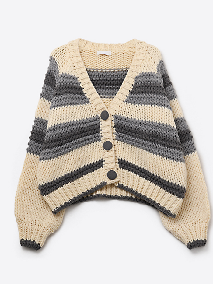 Chunky Blue Button Up Sweater