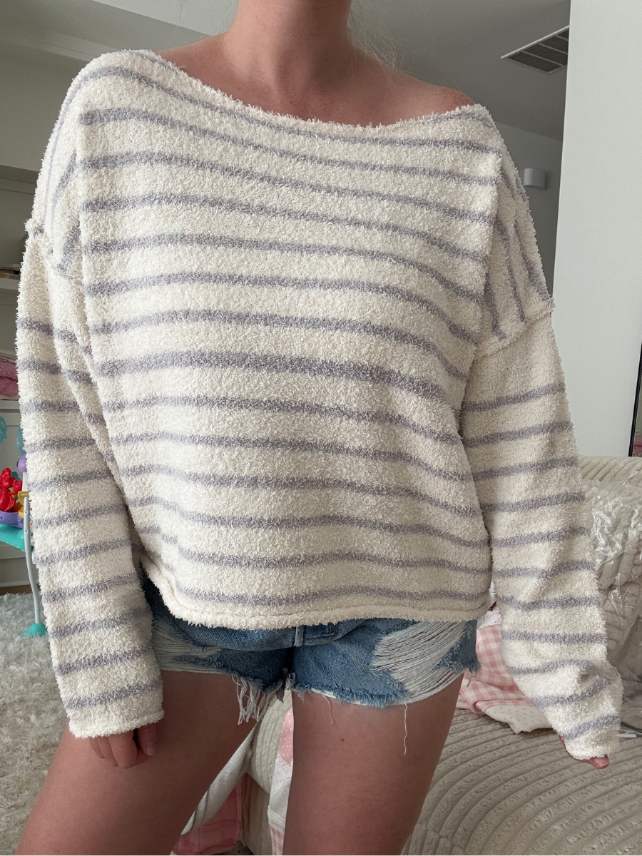 Soft Sail Away Cozy Striped Sweater