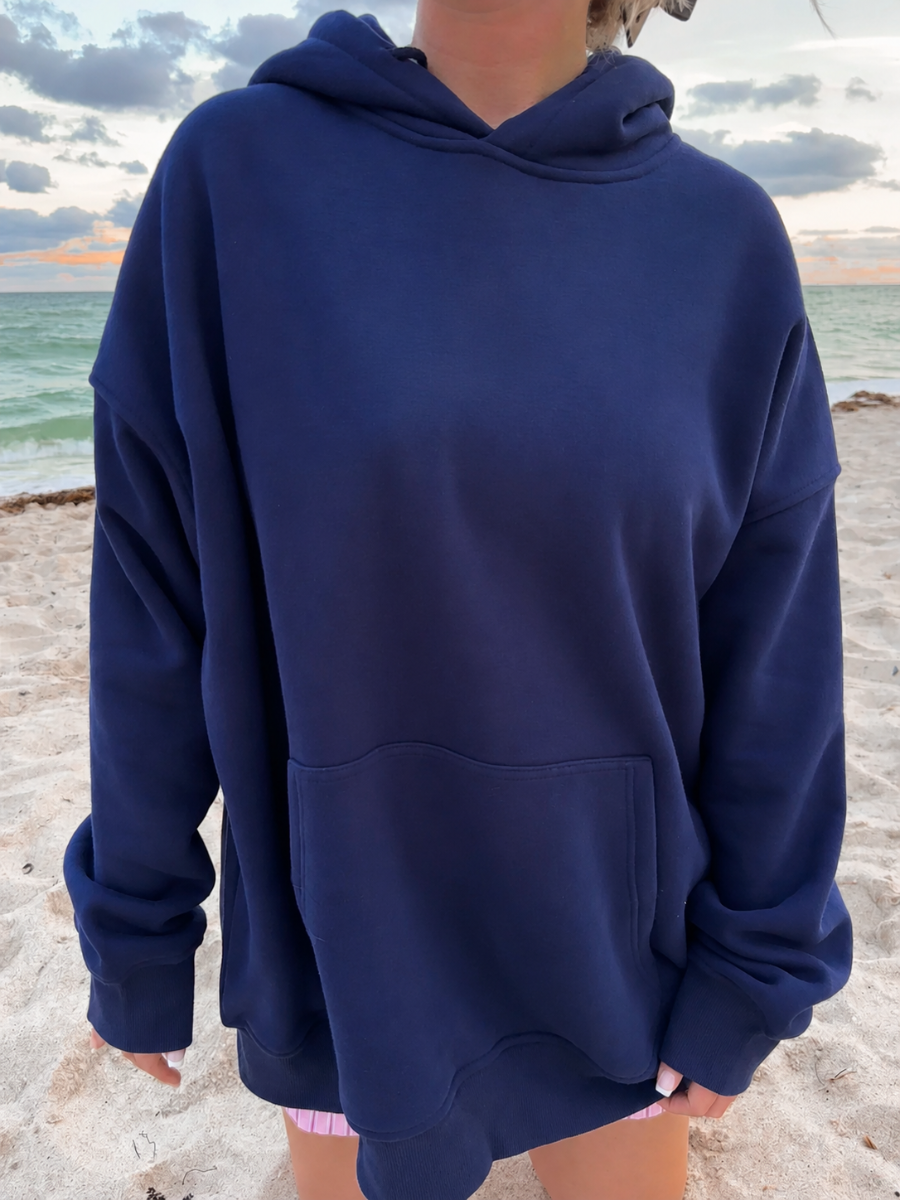 Navy Blue Basic Blank Hoodie