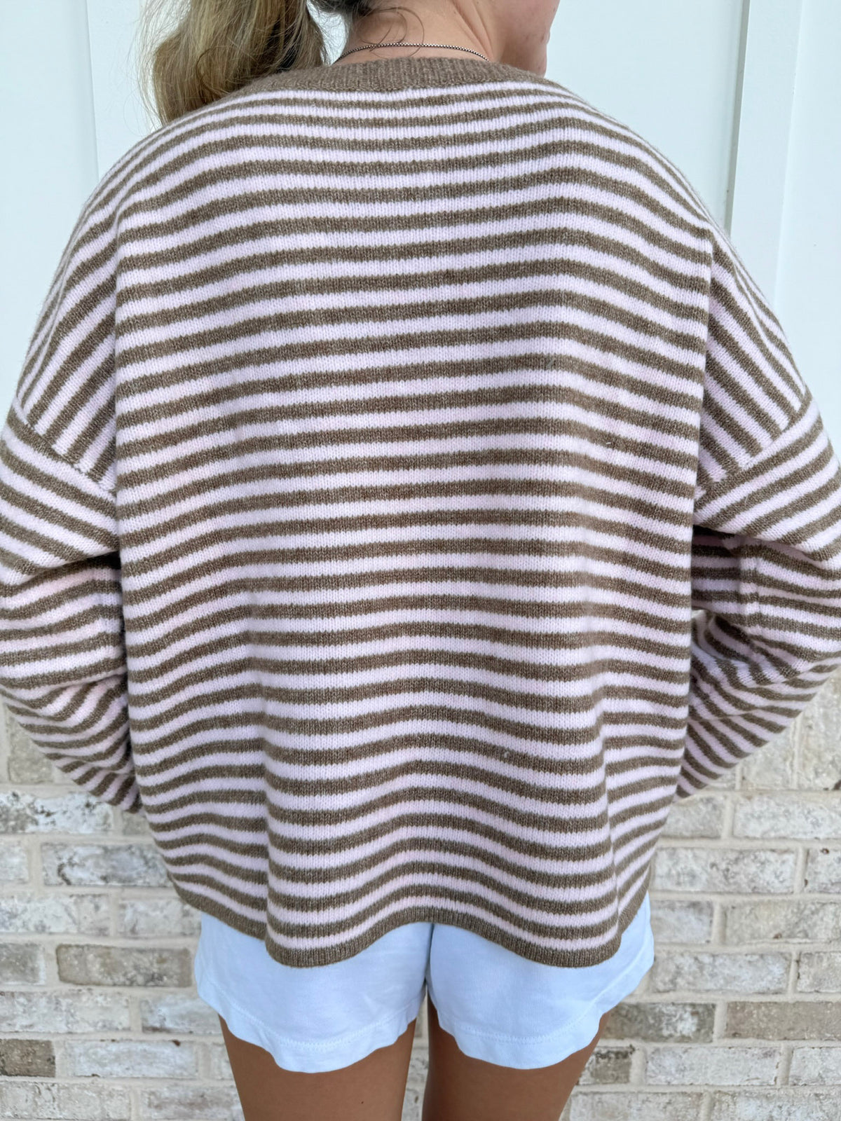 Striped Button-Up Cardigan