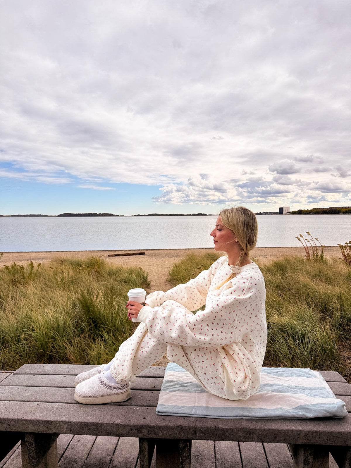 Blank Ivory Cherries All Over Sweatshirt