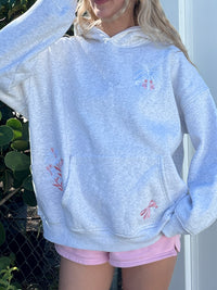 Pearl Grey Tropical Palms Hoodie