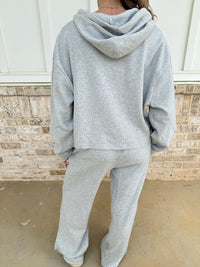 Grey Waffle Knit Hoodie