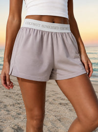 Italian Purple Basic Watercolor Shorts
