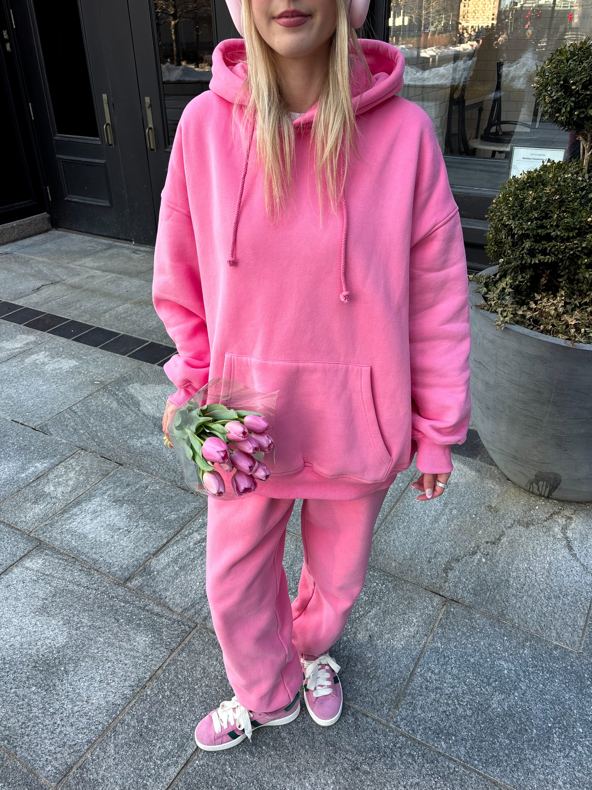 Hibiscus Pink Basic Blank Hoodie