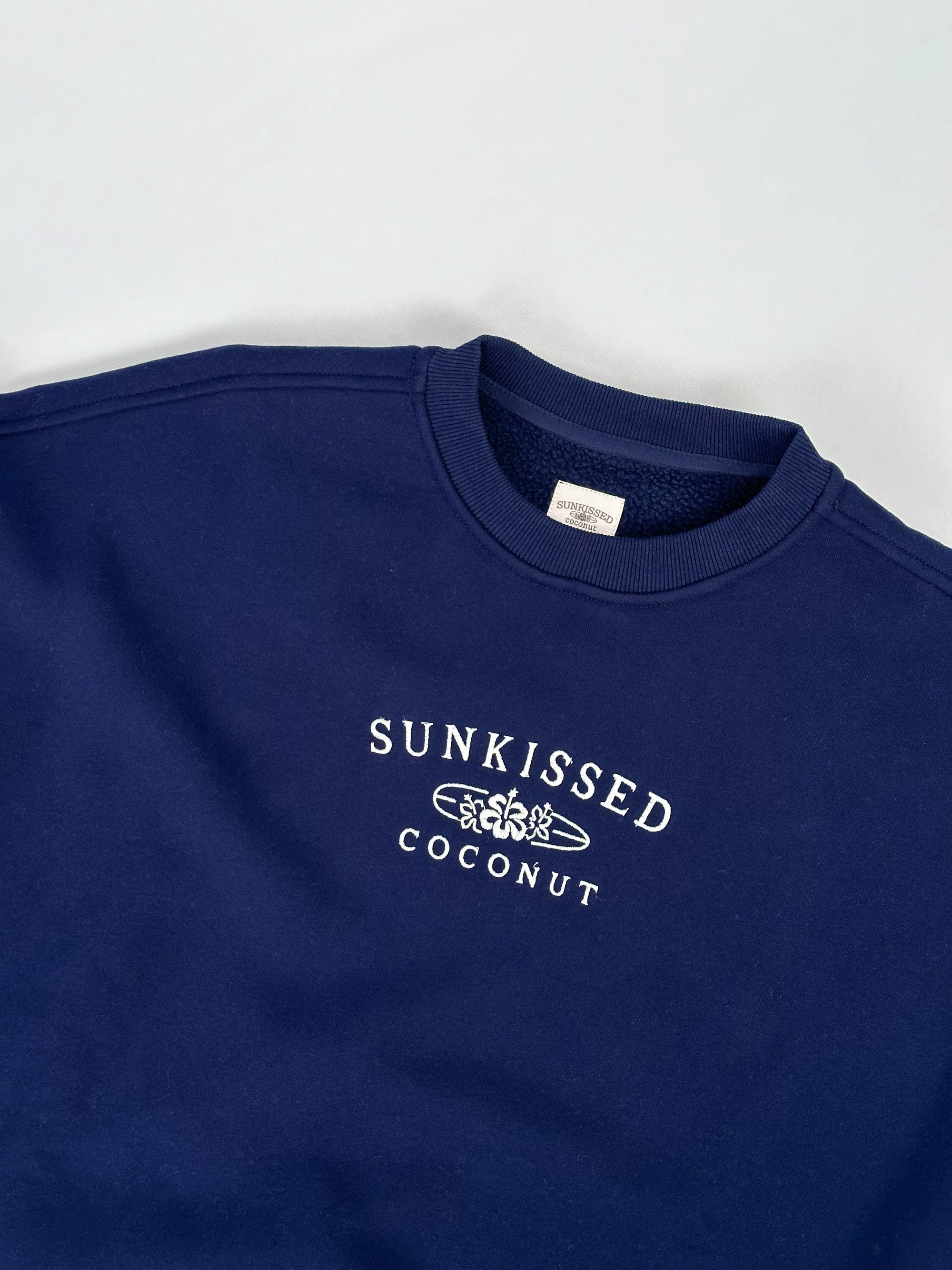 Navy Blue Sunkissedcoconut Logo Embroider Sweatshirt