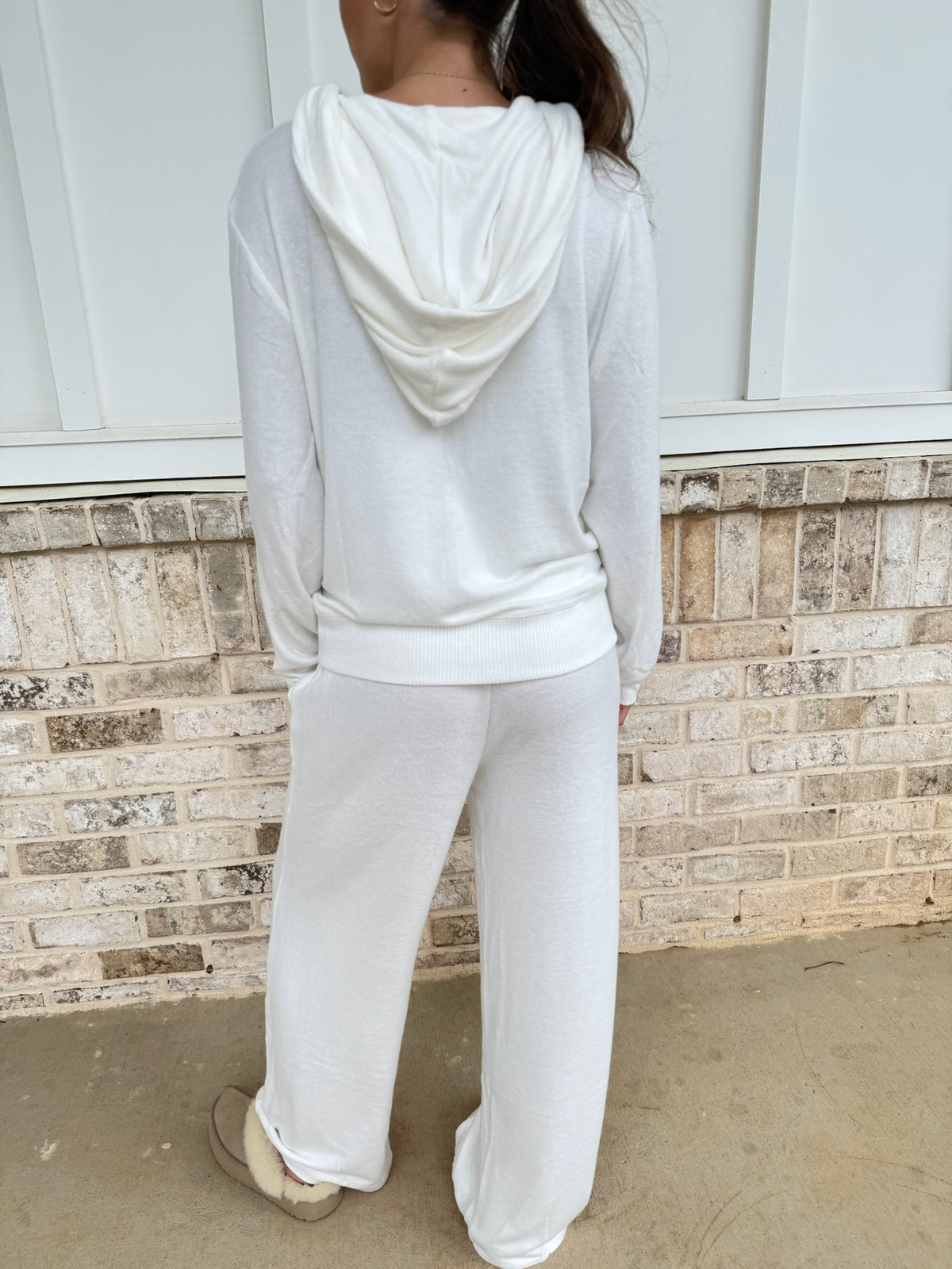 Solid Hacci Zip Hoodie - Bone