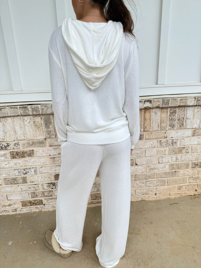 Solid Hacci Zip Hoodie - Bone