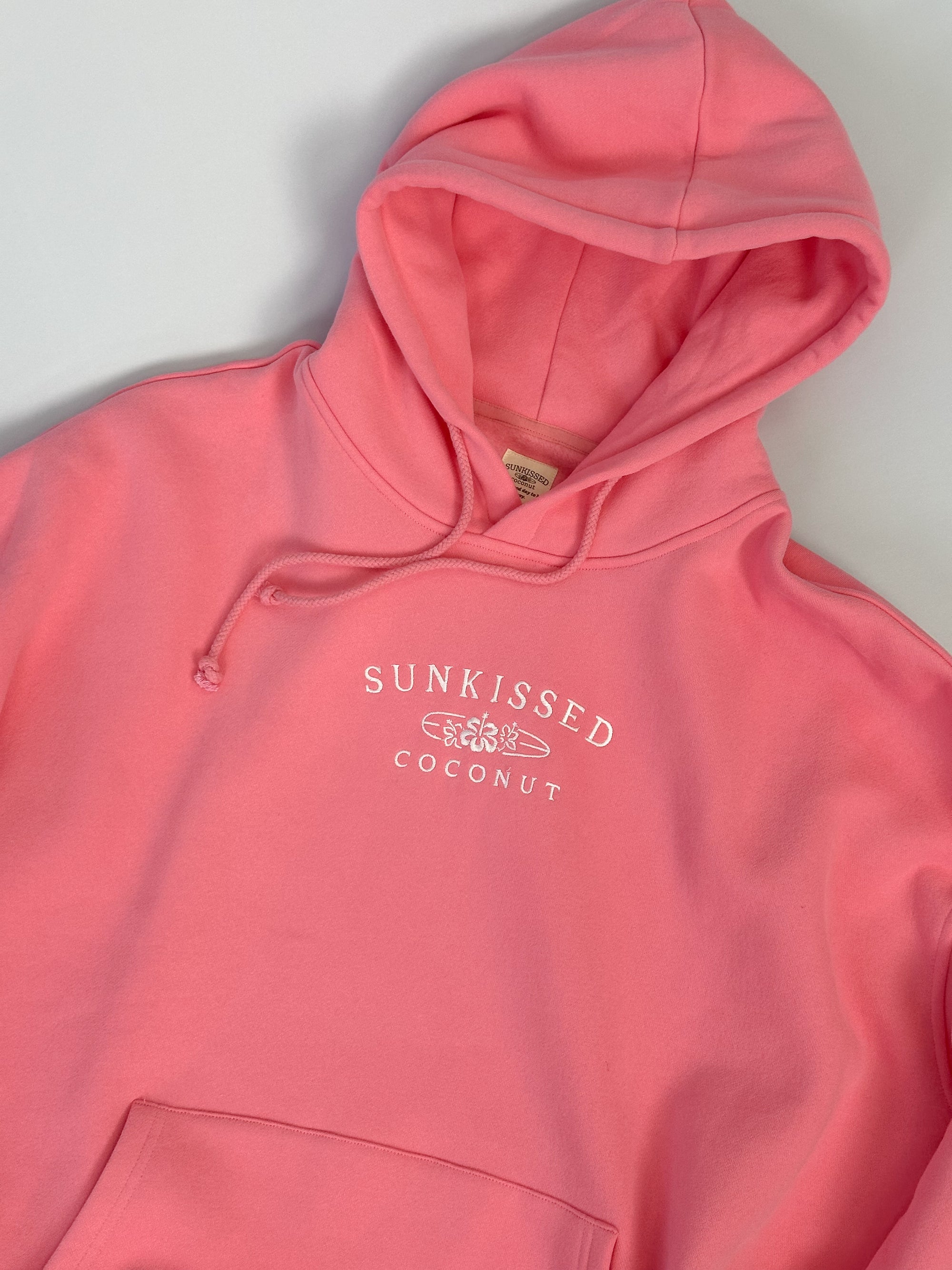 Hibiscus Pink Sunkissedcoconut Logo Embroider Hoodie