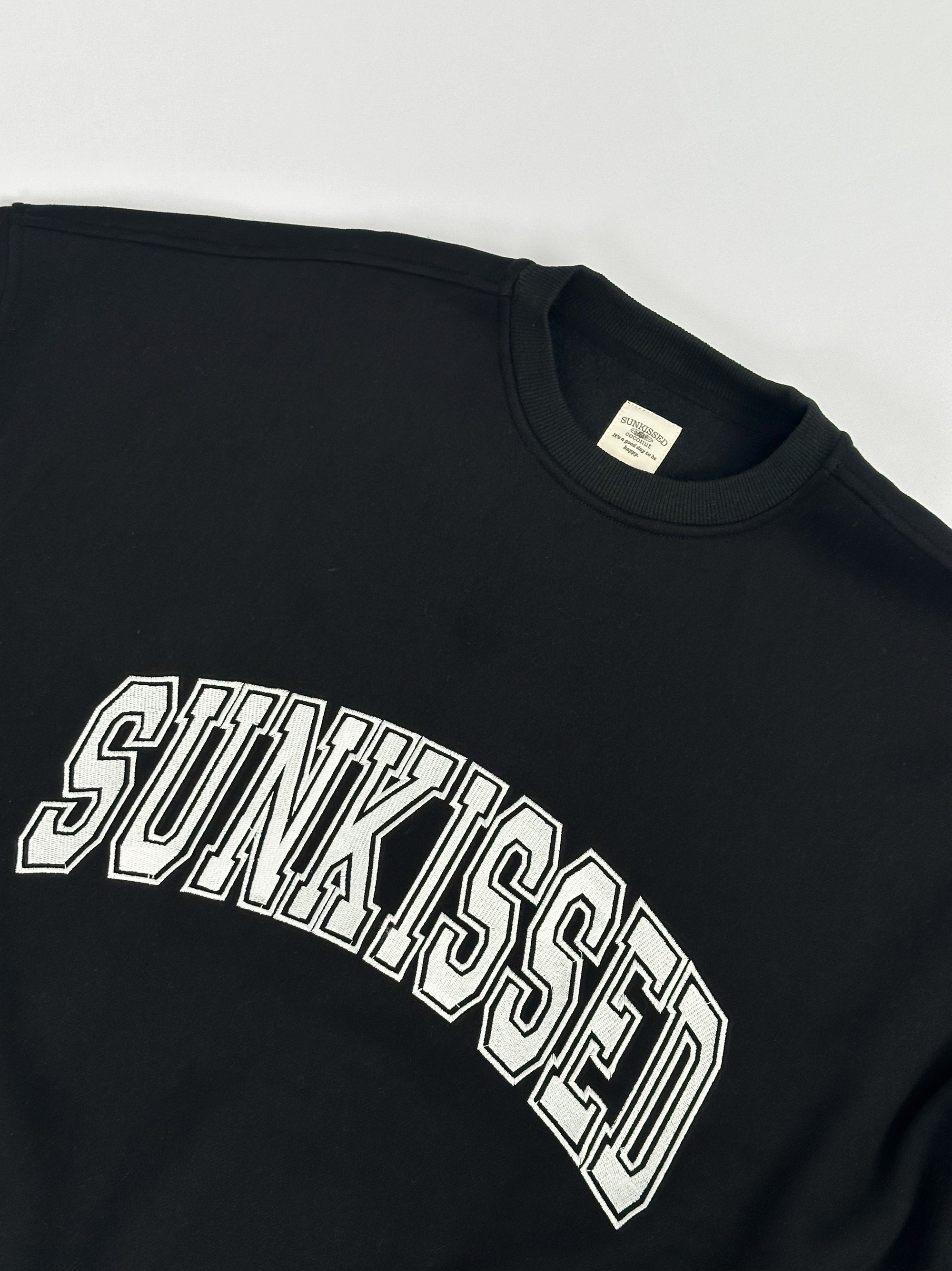 Black Sunkissed Varsity Embroider Sweatshirt