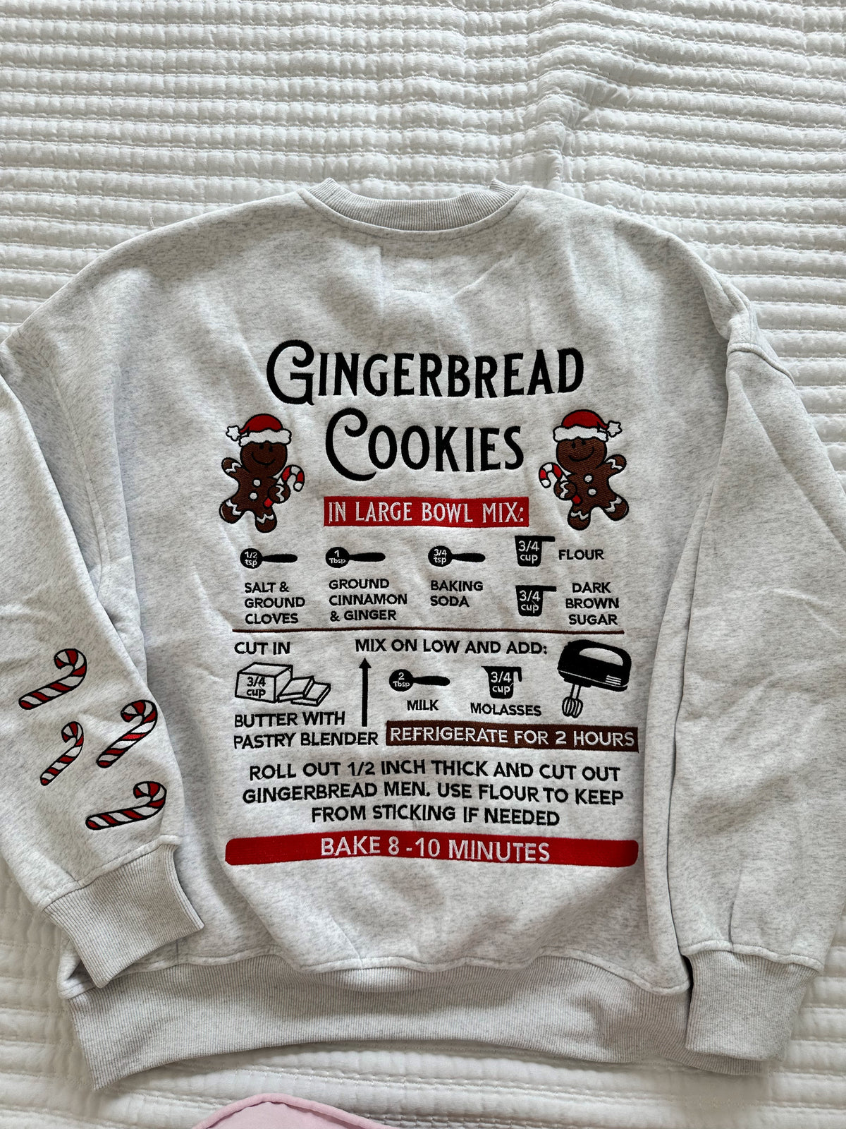 Pearl Grey Gingerbread Recipe Christmas Embroider Sweatshirt