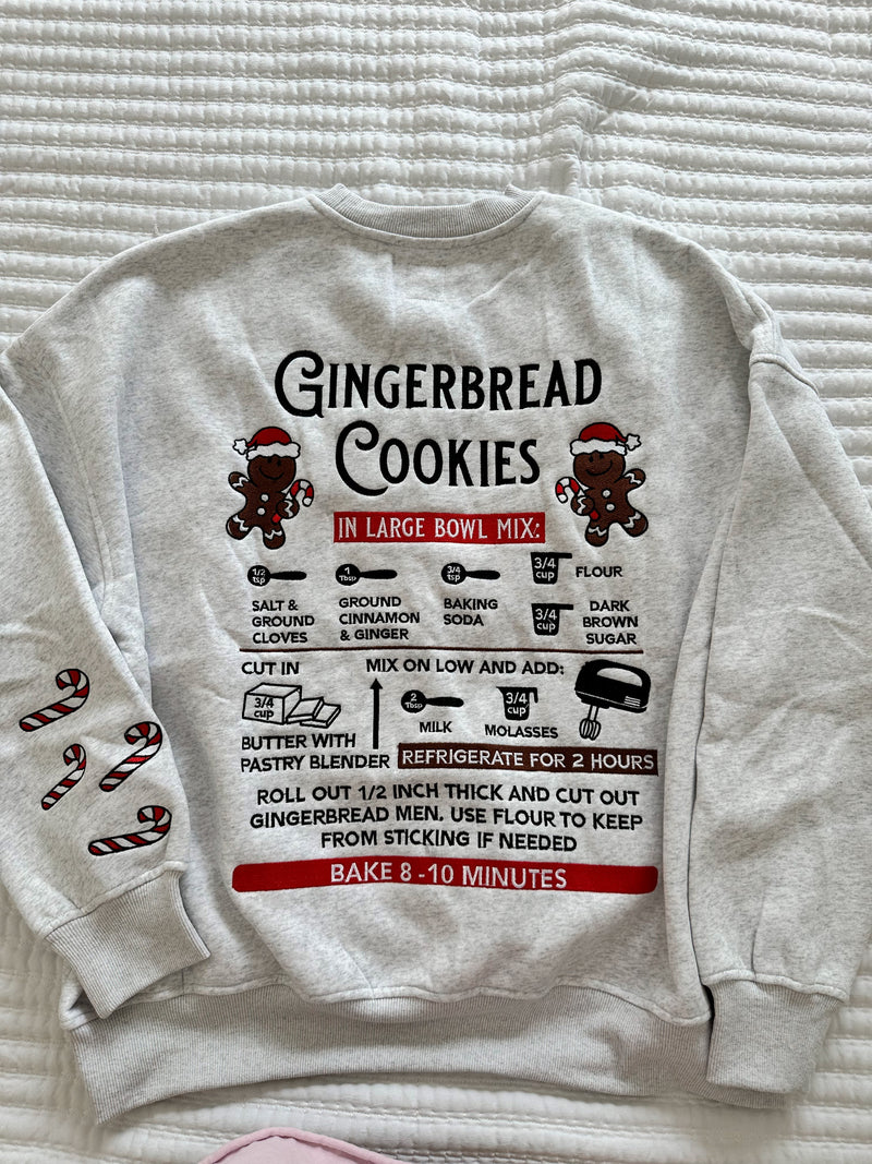 Pearl Grey Gingerbread Recipe Christmas Embroider Sweatshirt