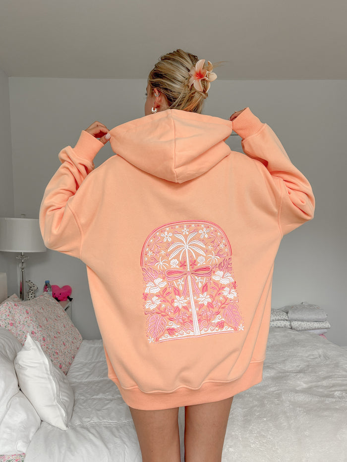 Sherbet Orange Tropical Palms Hoodie