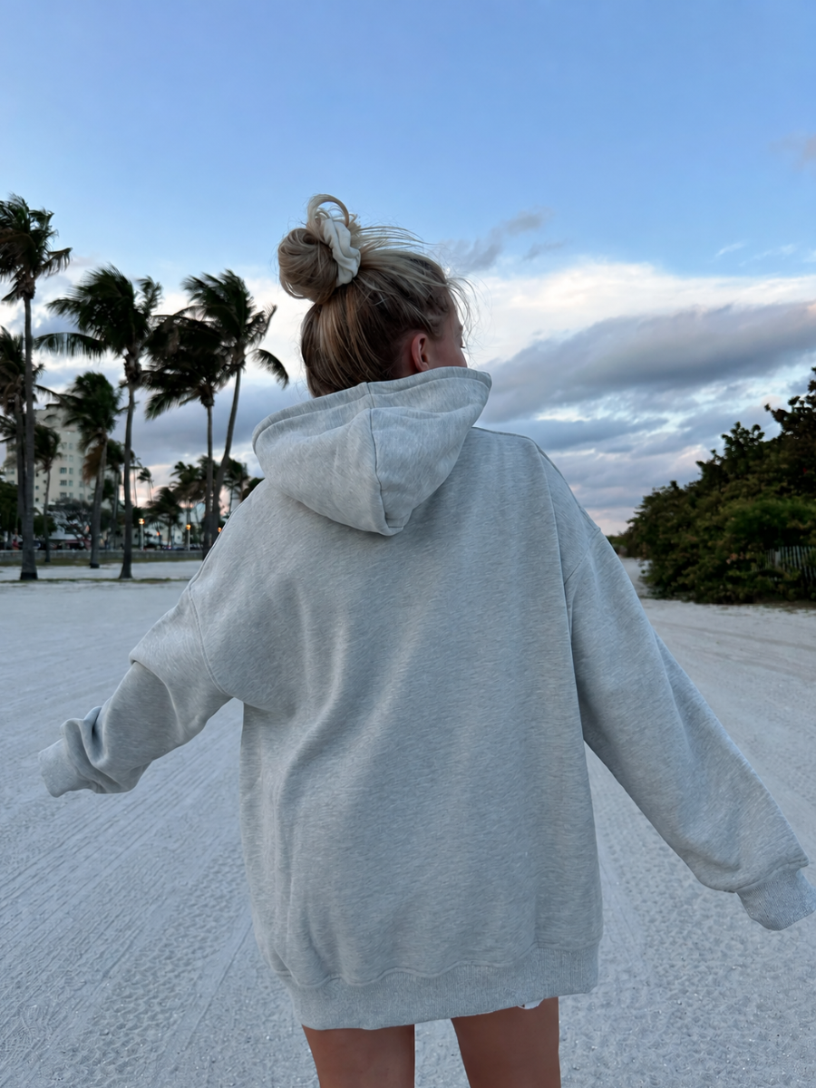 Afternoon Grey Basic Blank Hoodie