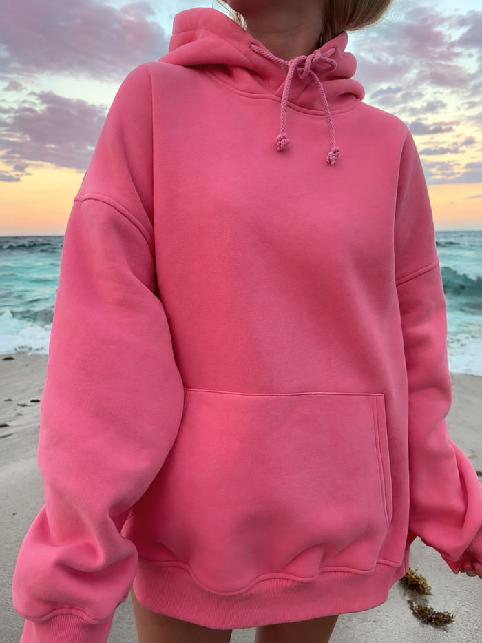Hibiscus Pink Basic Blank Hoodie