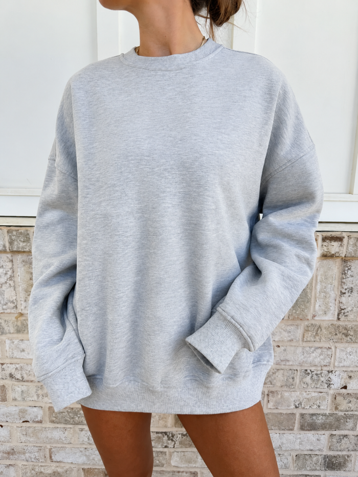 Afternoon Grey Basic Blank Sweatshirt