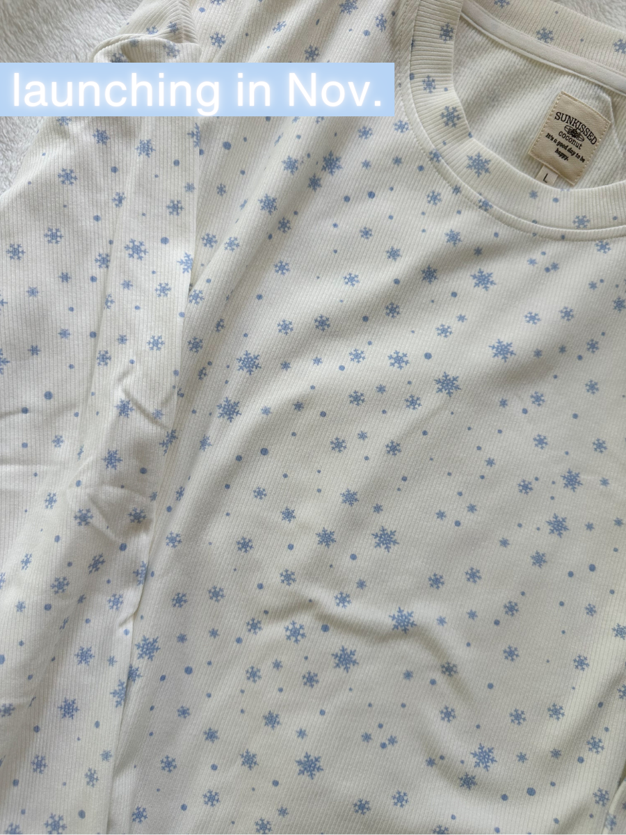 Snowflake Sunkissedcoconut Long Sleeve Pajama Top