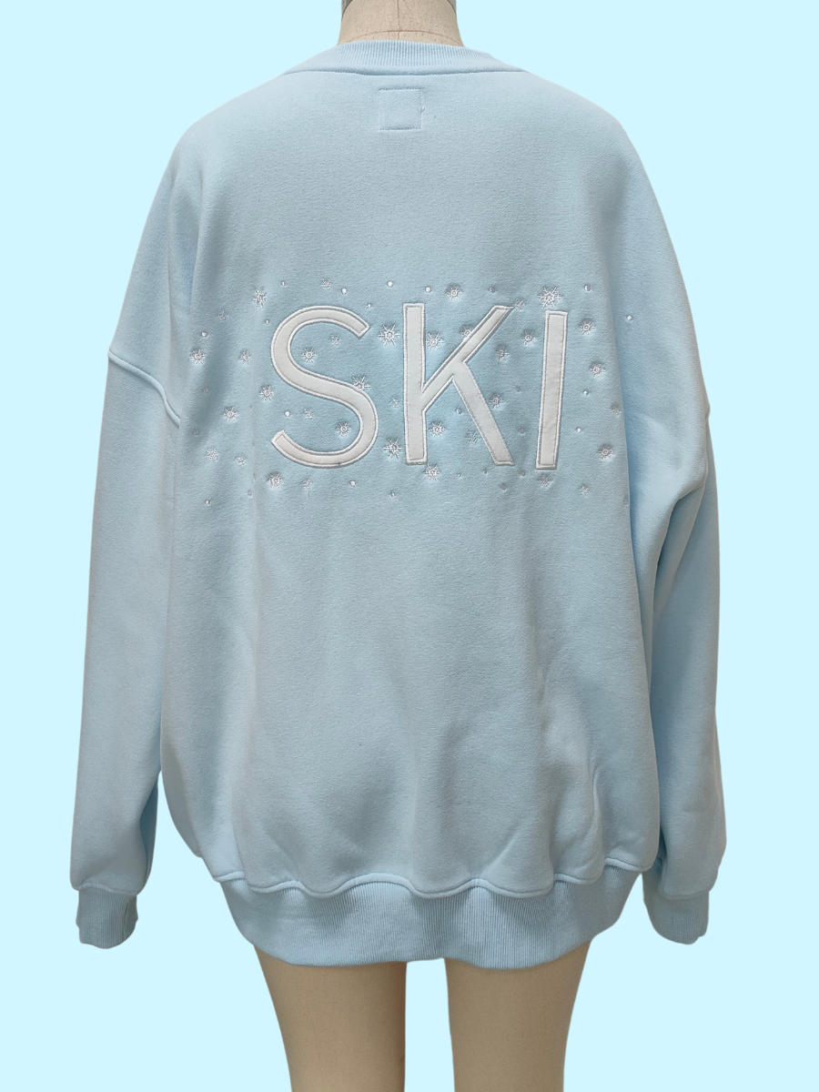 Icy Blue Ski Snowflake Sweatshirt