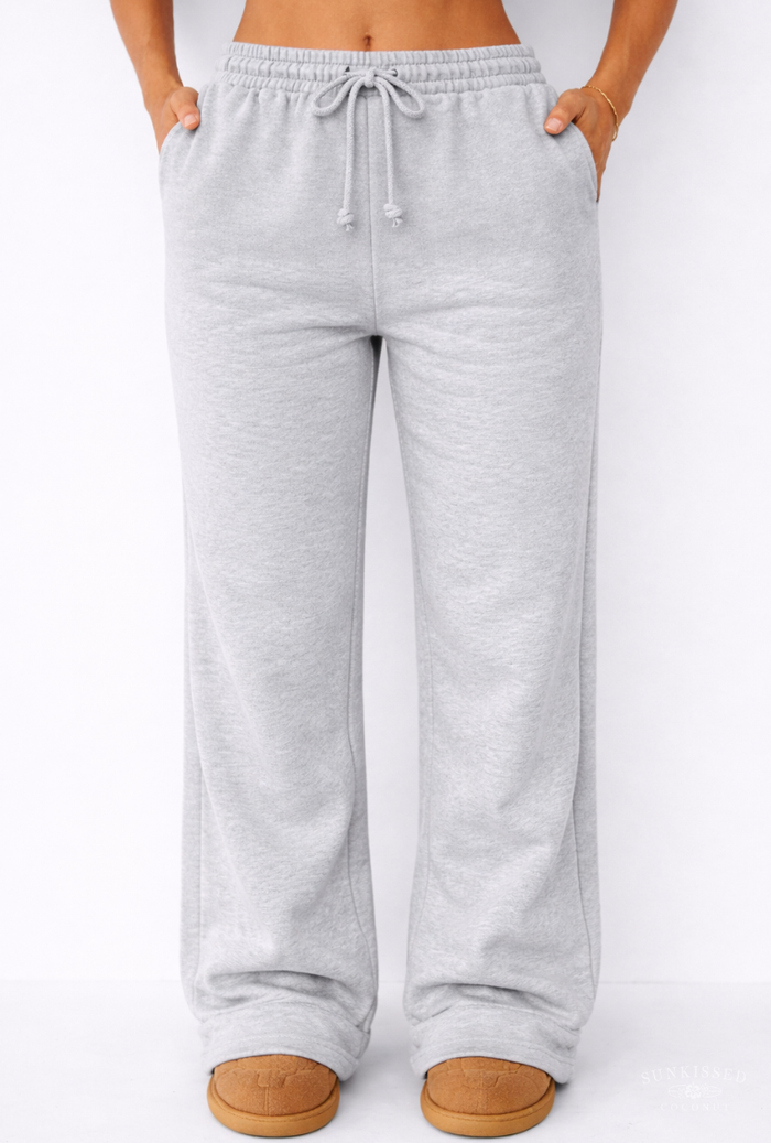 Afternoon Grey Basic Blank Flare Sweatpants
