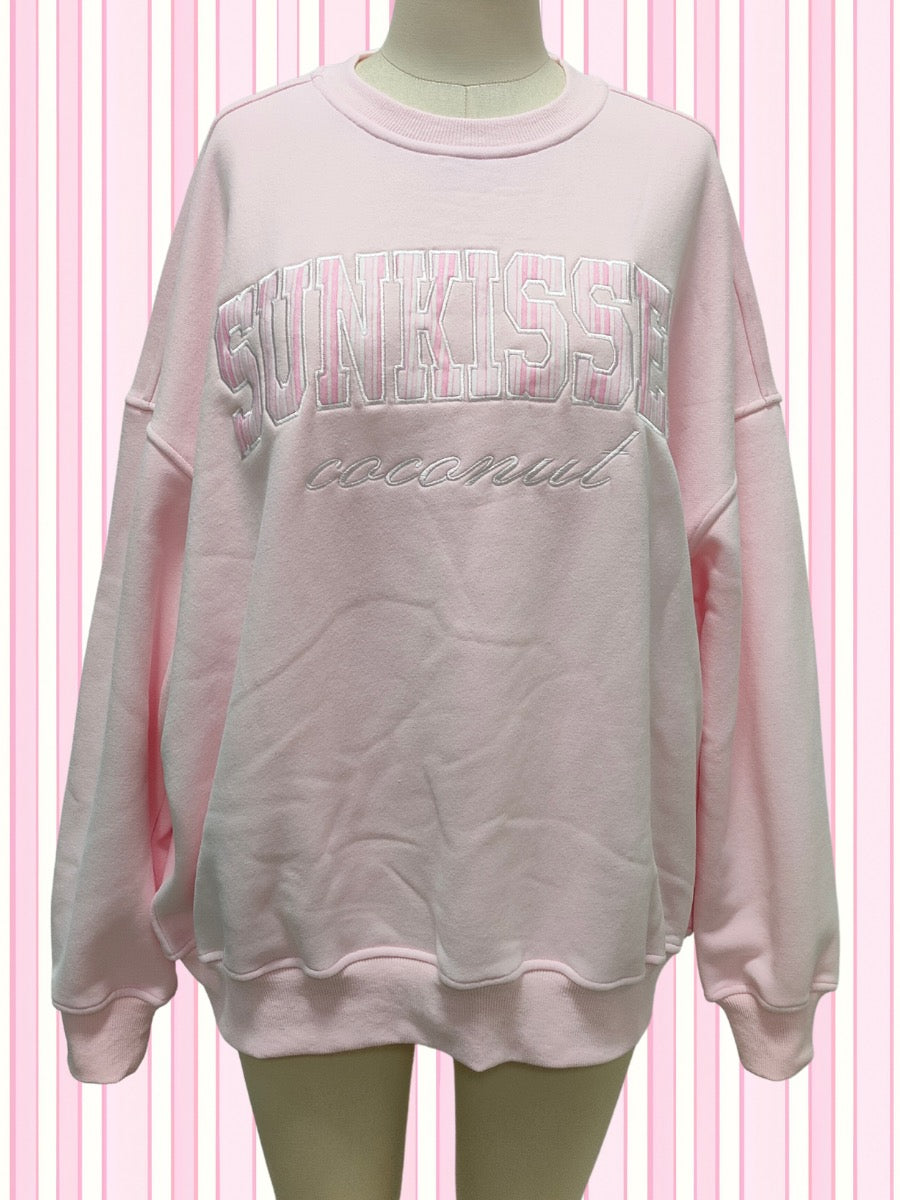 Light Pink Sunkissed In Vogue Striped Sweatshirt