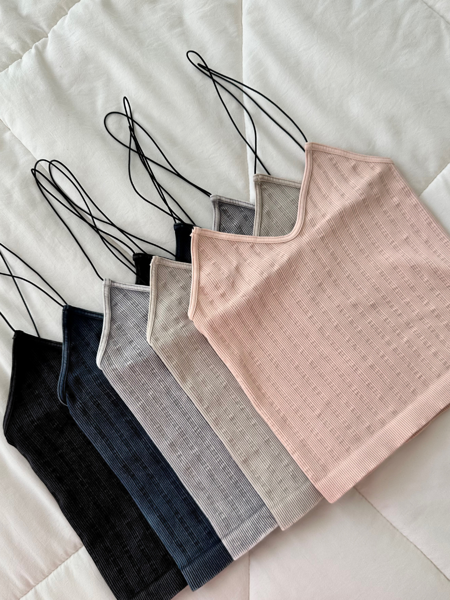 NEUTRAL VINTAGE RIBBED SEAMLESS TANKTOPS - Sunkissedcoconut