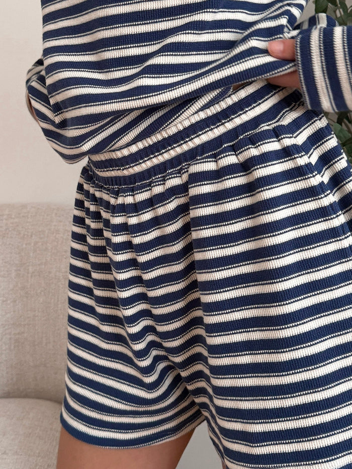 Striped Knit Loungewear Shorts