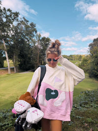 Golfing On The Green Mockneck Sweatshirt 100% Cotton