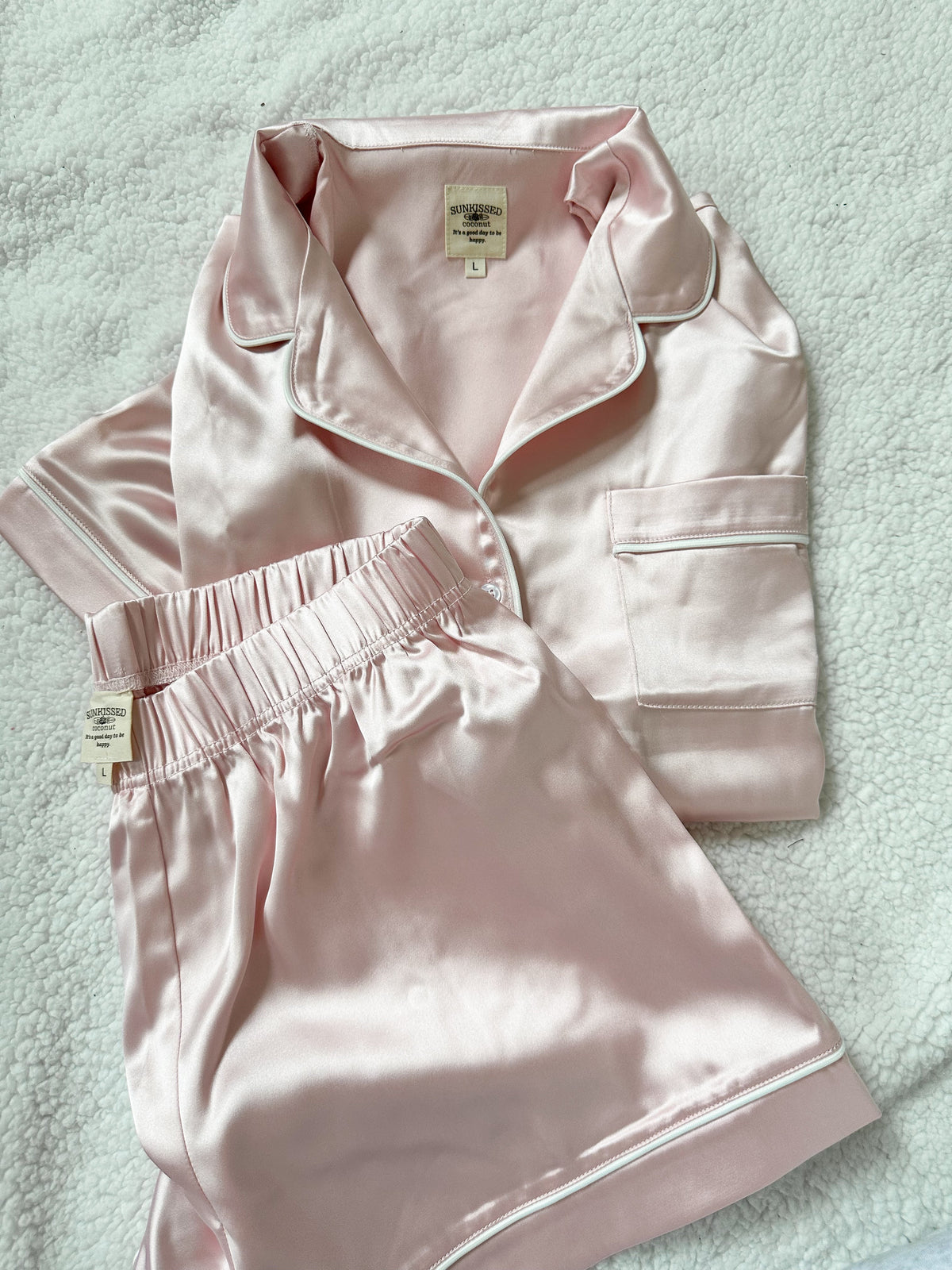 Champagne Pink Short Sleeve Pajama Set