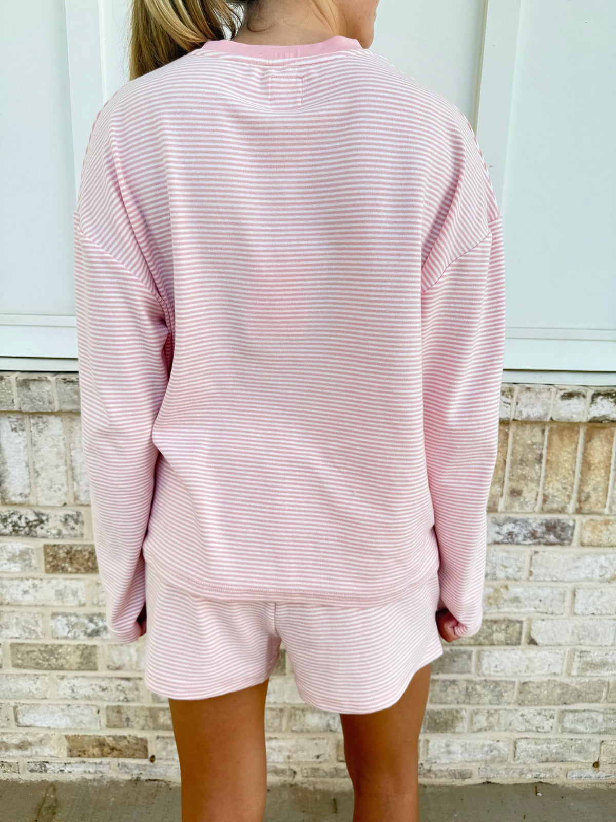 Ella Striped Oversized Loungewear Long Sleeve Top