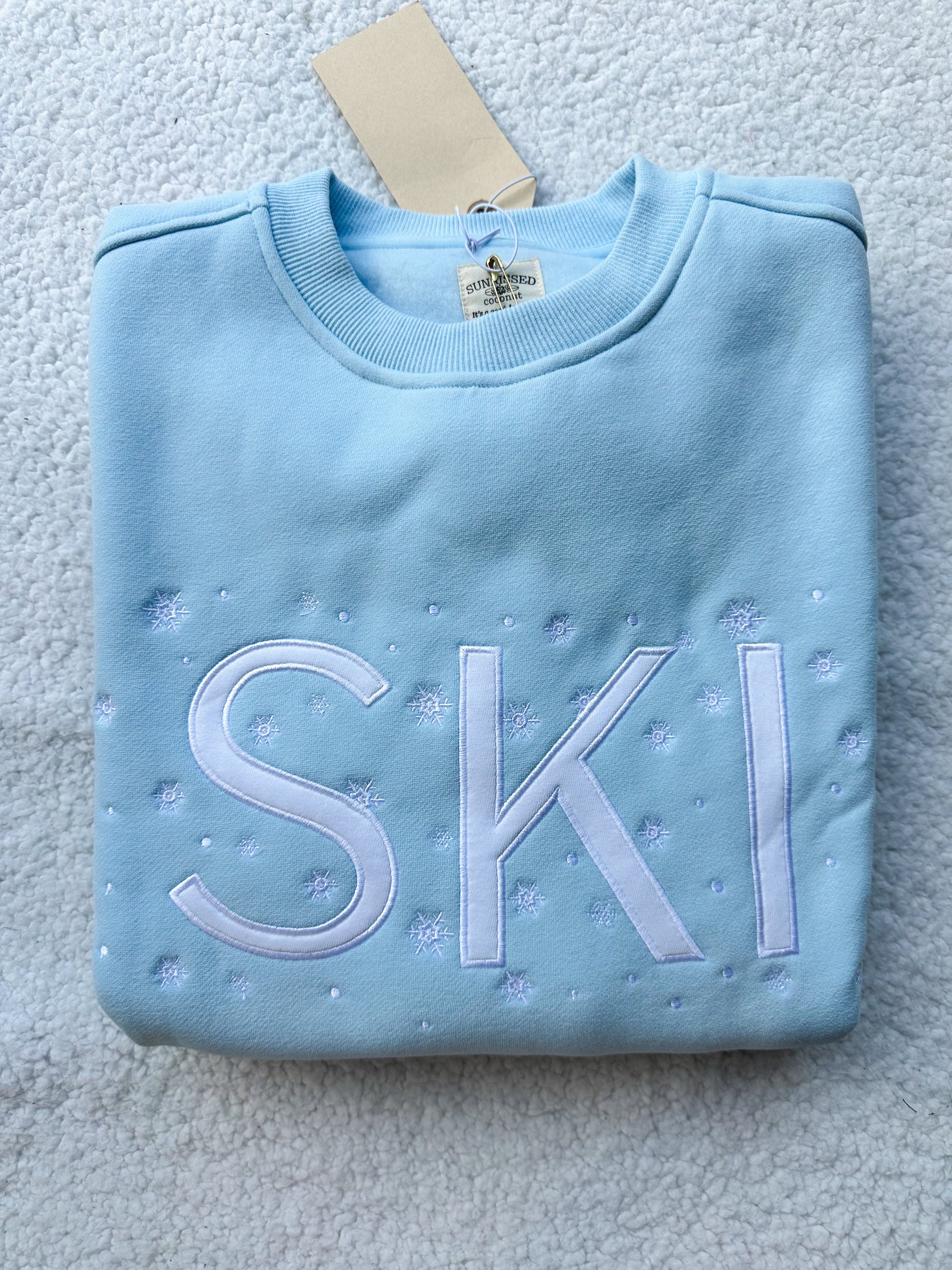 Icy Blue Ski Snowflake Sweatshirt