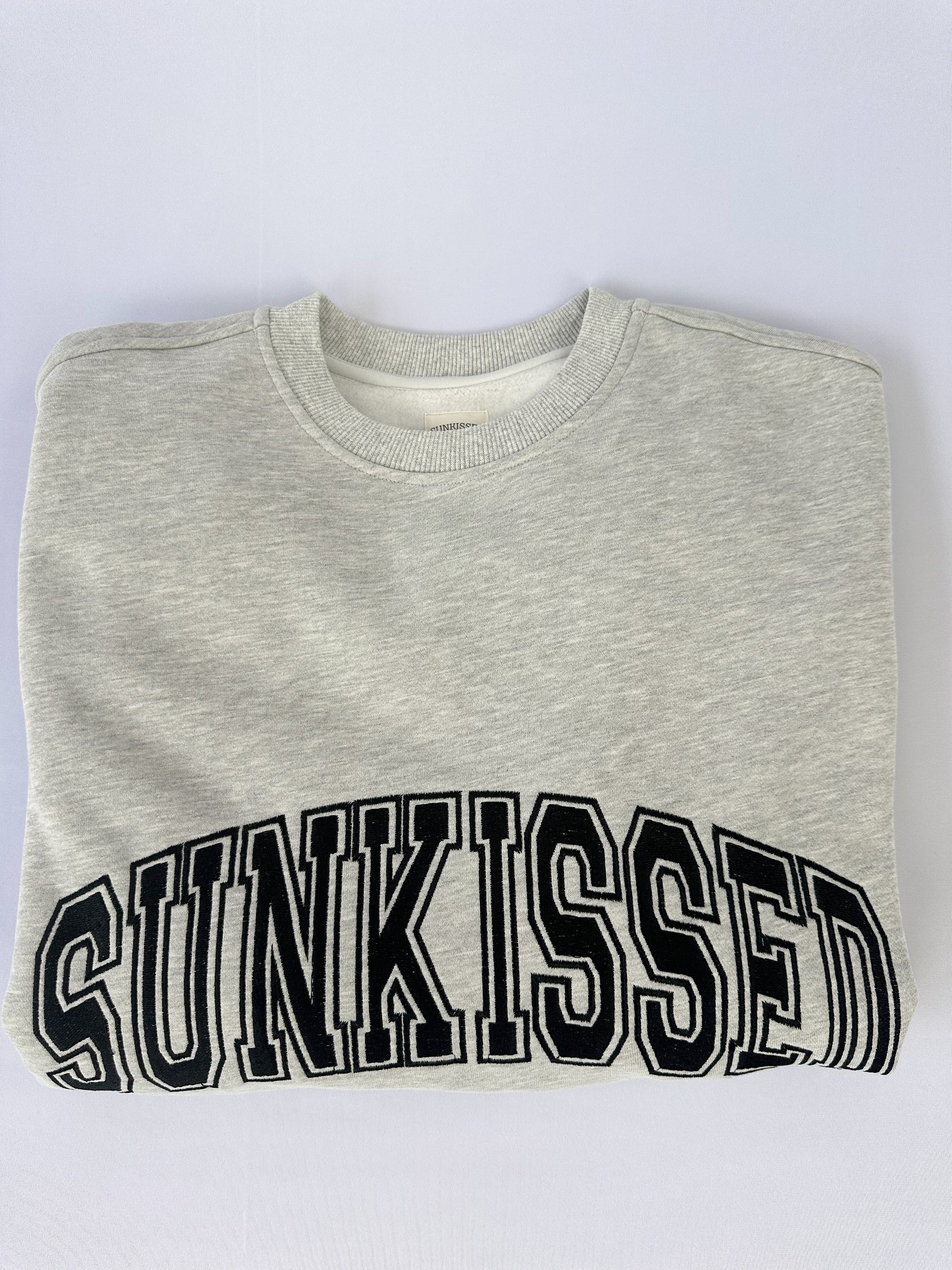 Afternoon Grey Sunkissed Varsity Embroider Sweatshirt