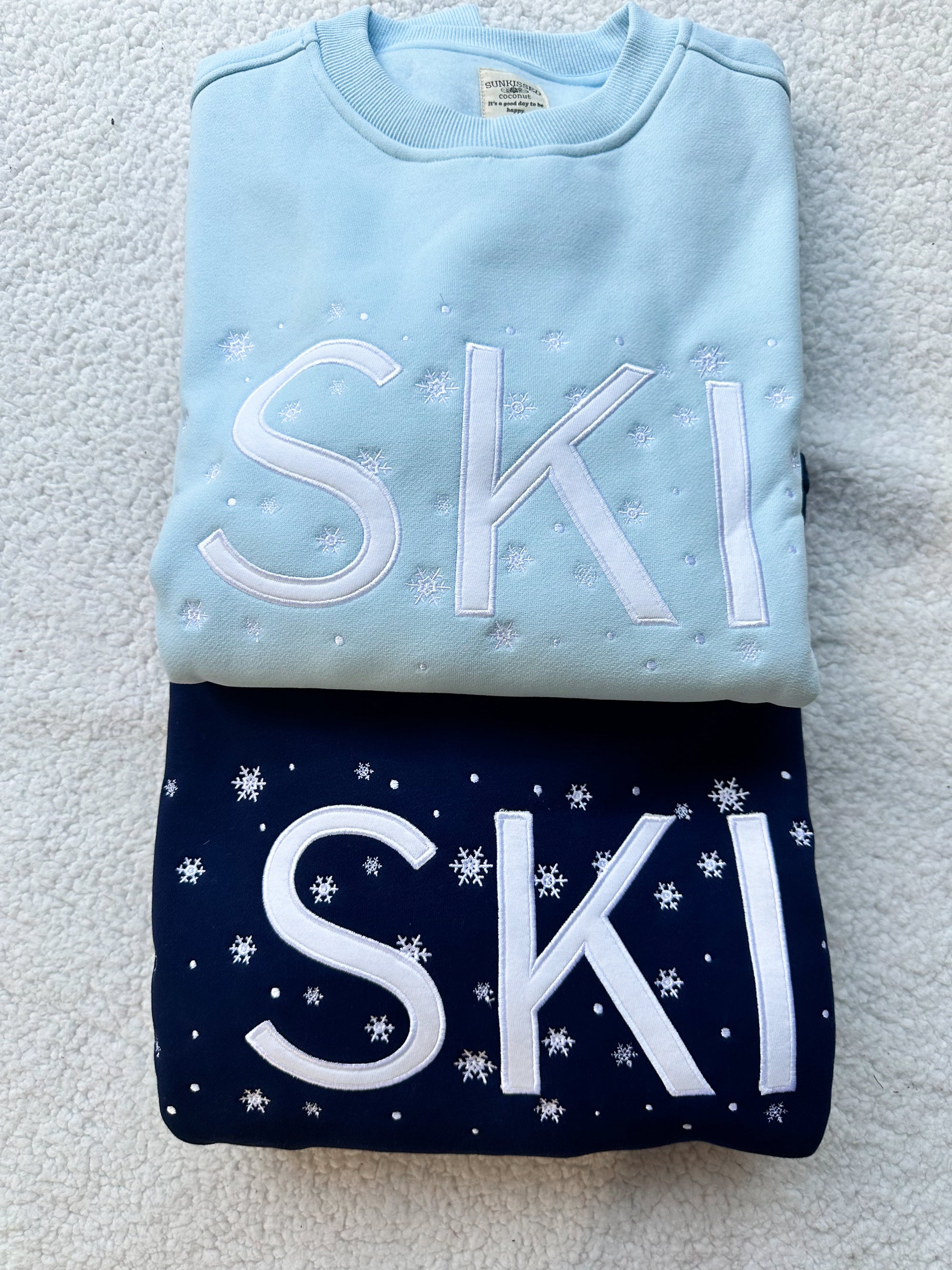 Icy Blue Ski Snowflake Sweatshirt