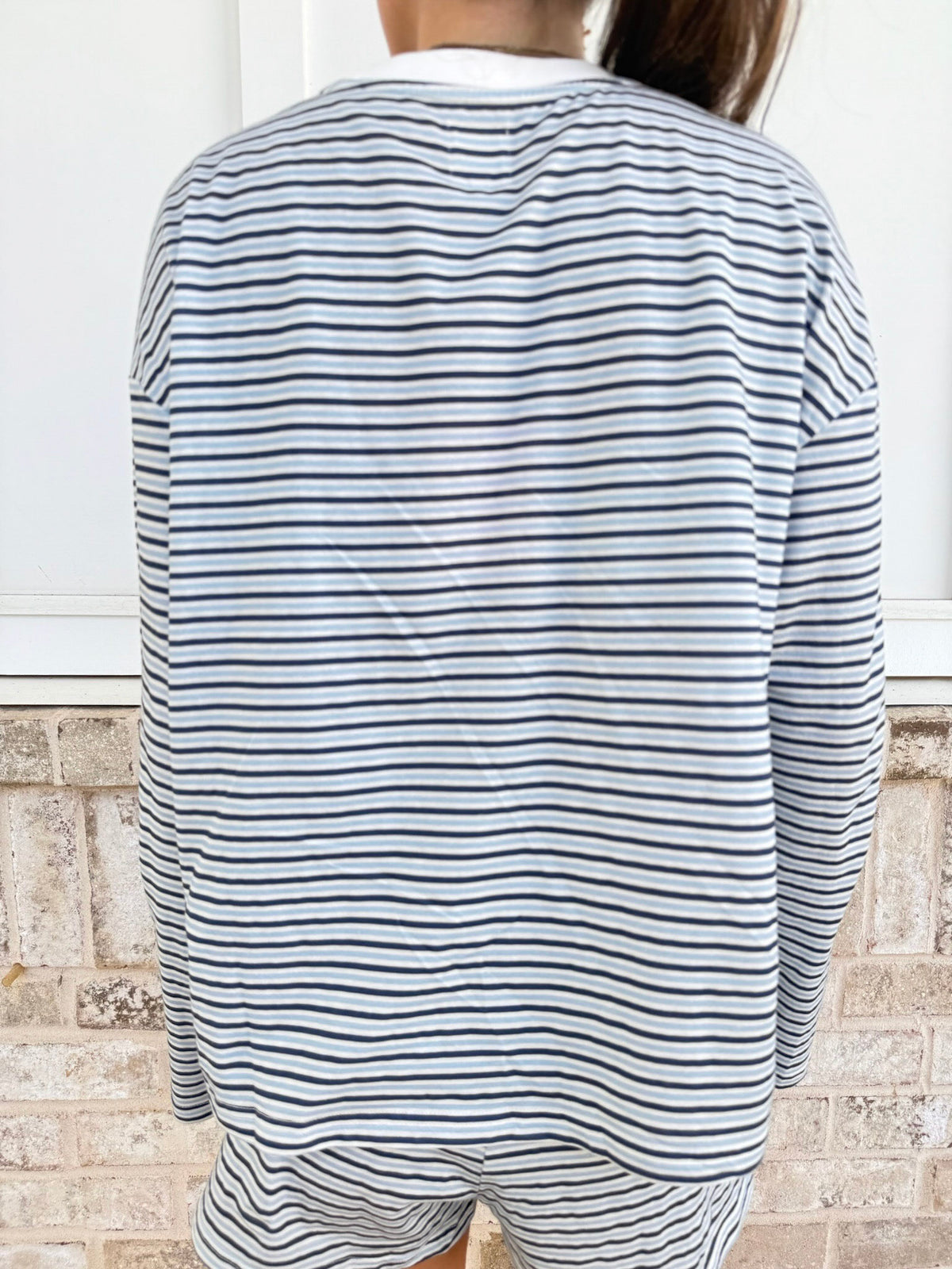 Ella Striped Oversized Loungewear Long Sleeve Top