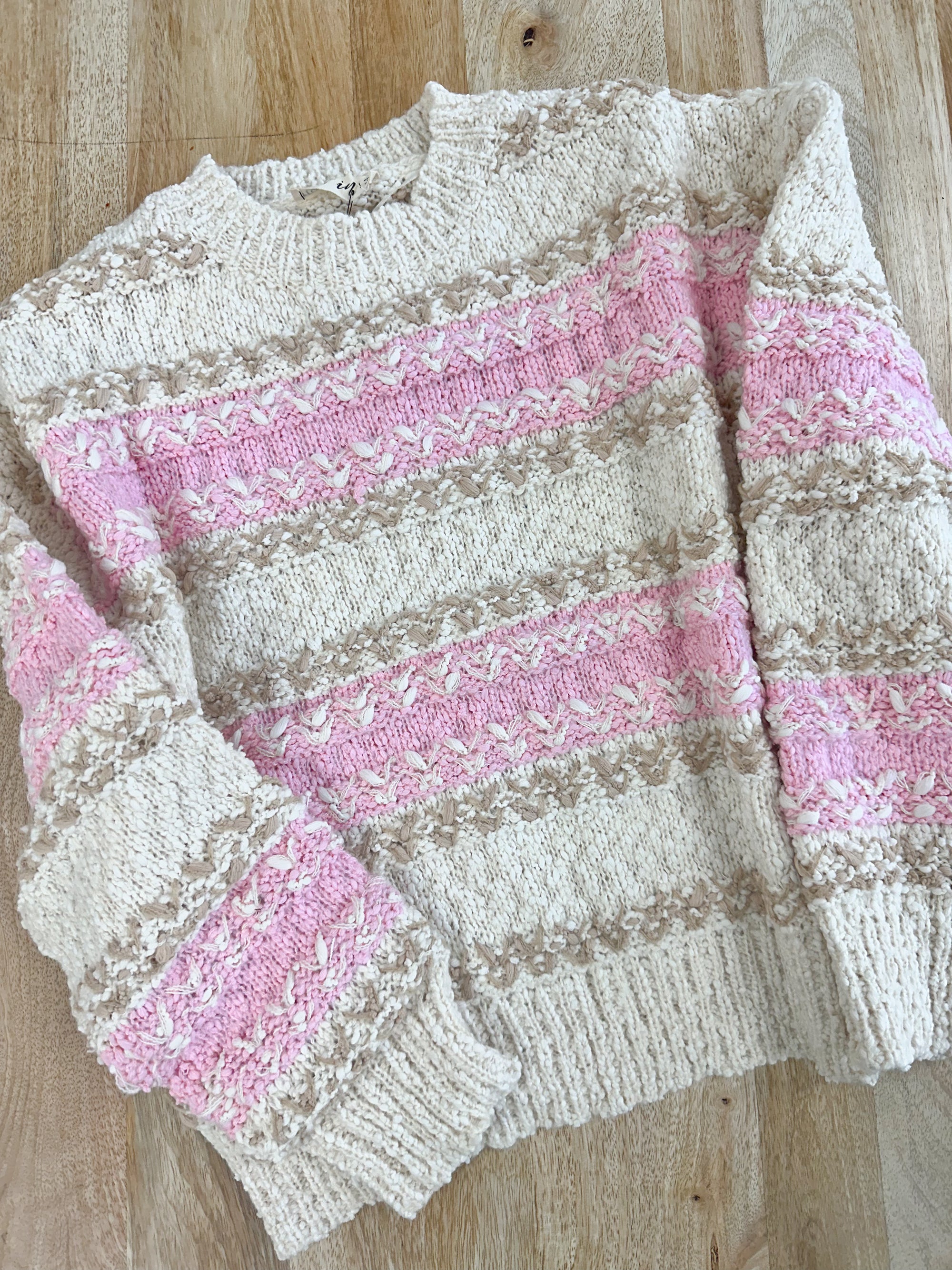 (LAST ONE SIZE LARGE) Pink Ski Lodge Sweater