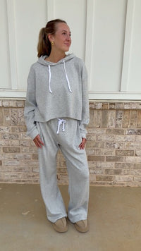 Grey Waffle Knit Hoodie