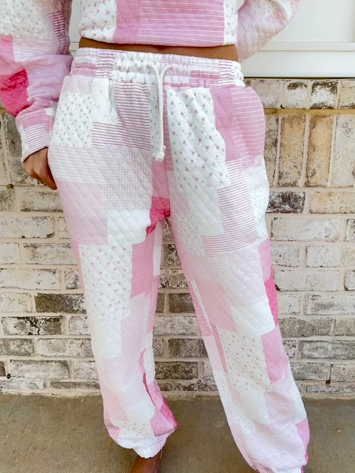 Margo Patchwork Quilted Jogger Sweatpants