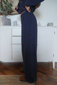 Navy Blue Polka Dot Loungewear Pants
