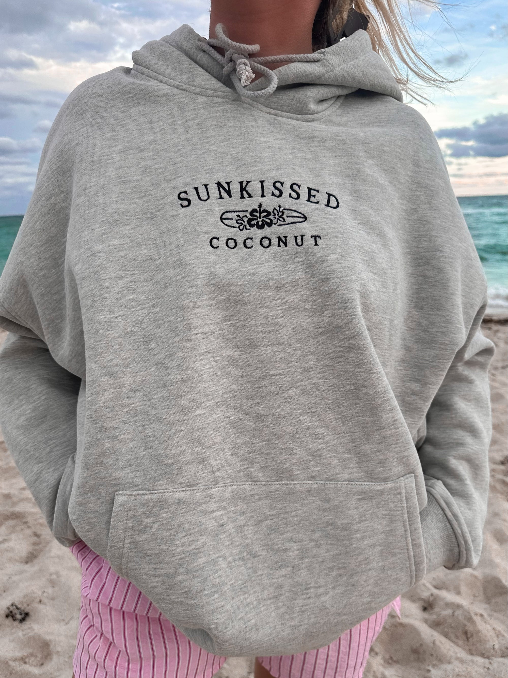 Afternoon Grey Sunkissedcoconut Logo Embroider Hoodie