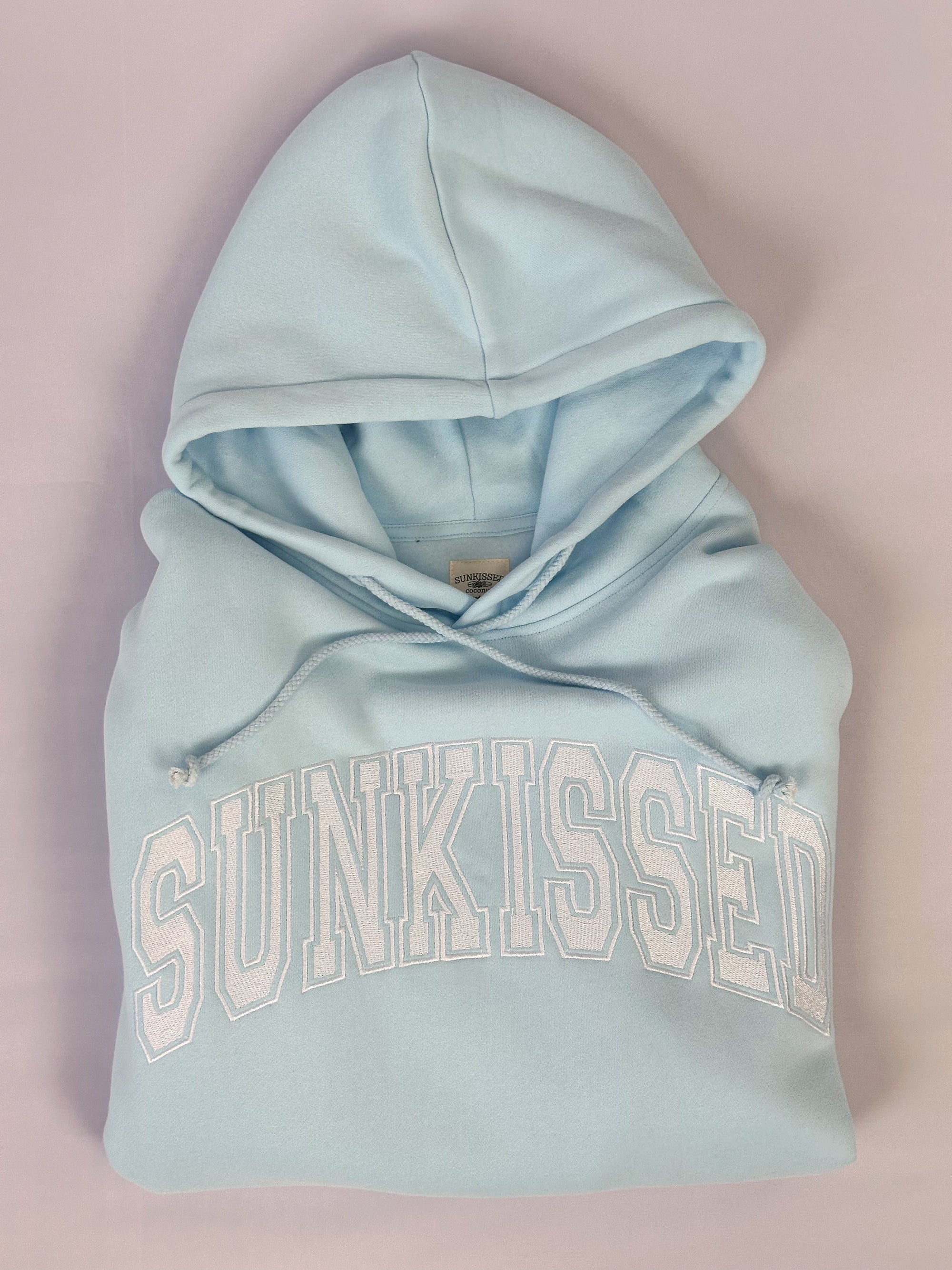 Icy Blue Sunkissed Varsity Embroider Hoodie