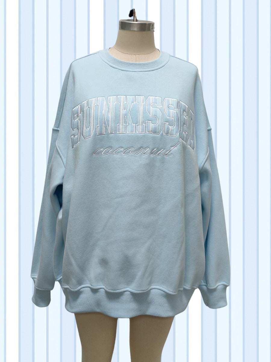 Icy Blue Sunkissed In Vogue Striped Sweatshirt