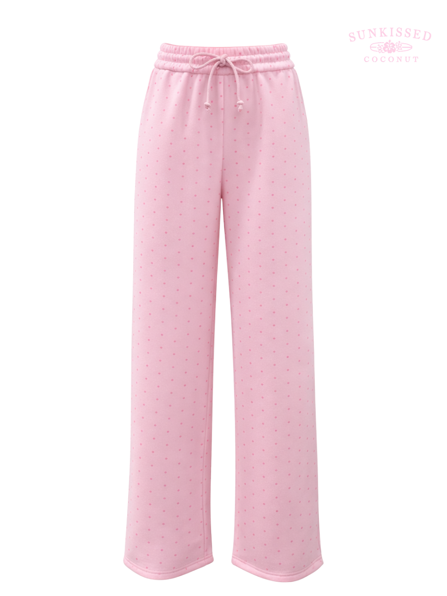 Polka Dot Flare Sweatpants