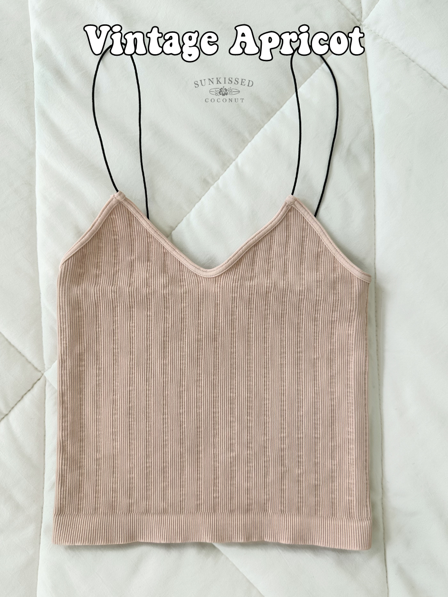 NEUTRAL VINTAGE RIBBED SEAMLESS TANKTOPS - Sunkissedcoconut