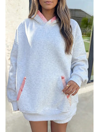Pearl Grey Gemma Patchwork Quilted Hoodie