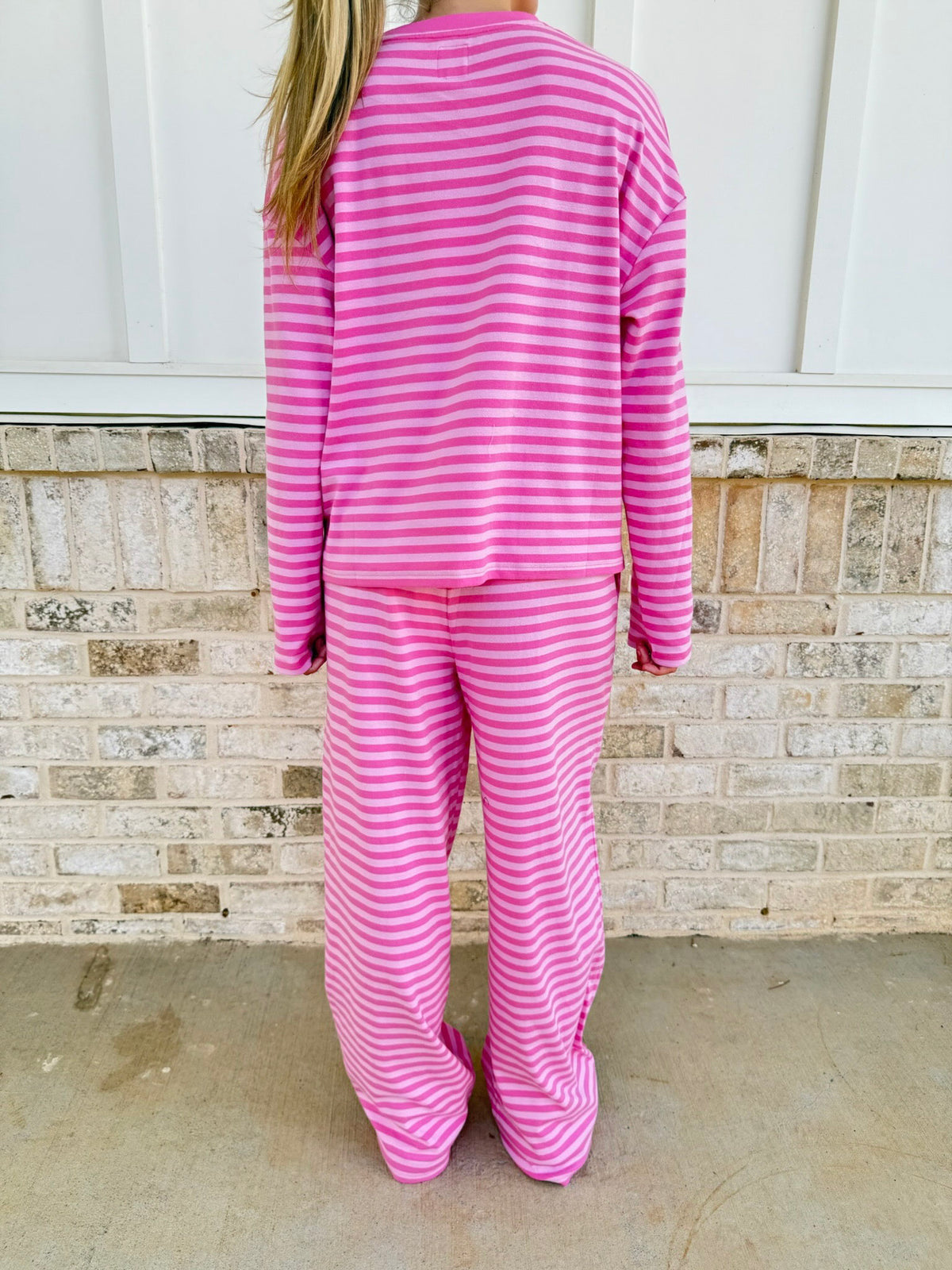 Ella Striped Oversized Loungewear Long Sleeve Top