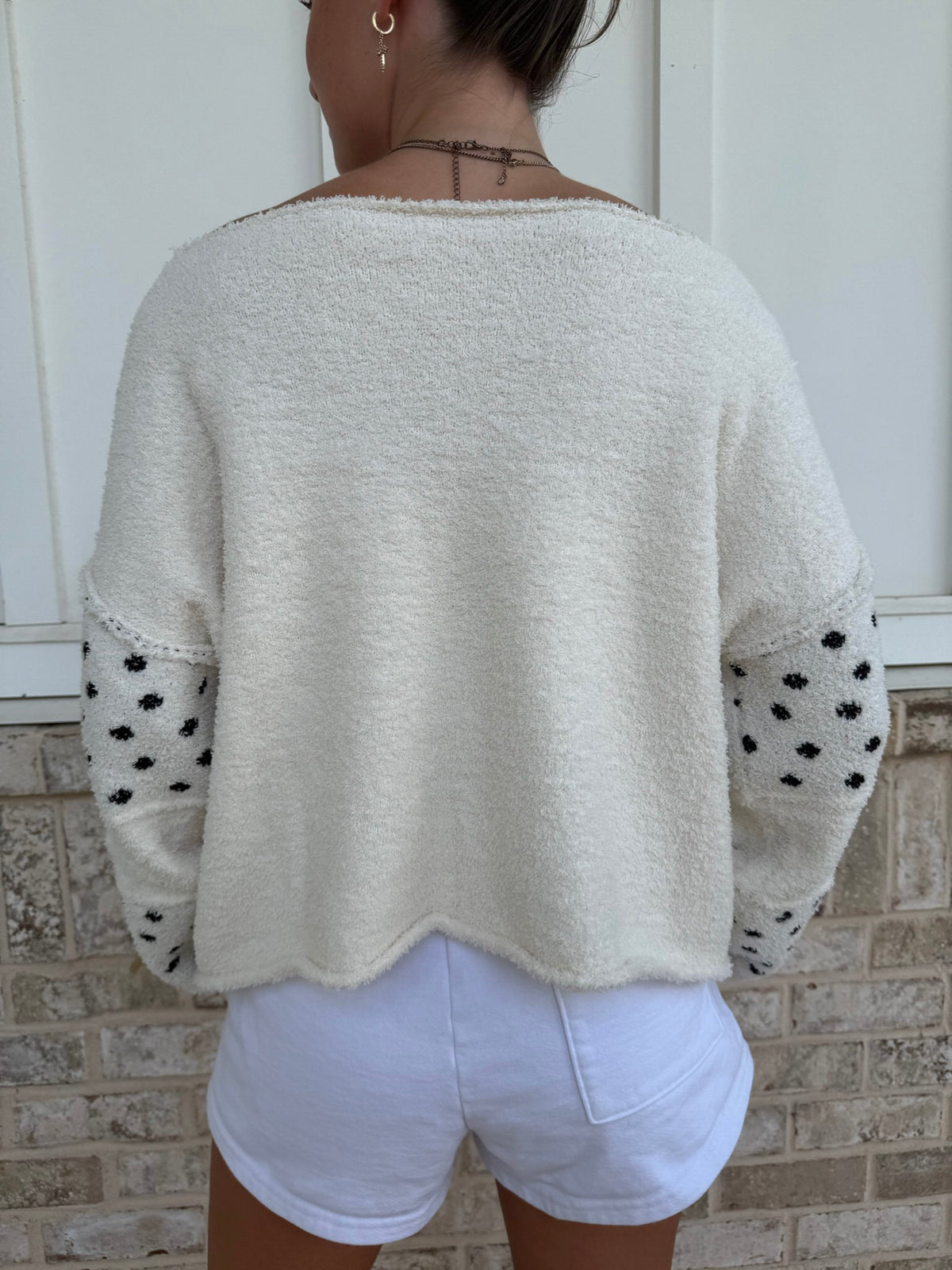Pretty in Pink Gingham Fuzzy Sweater