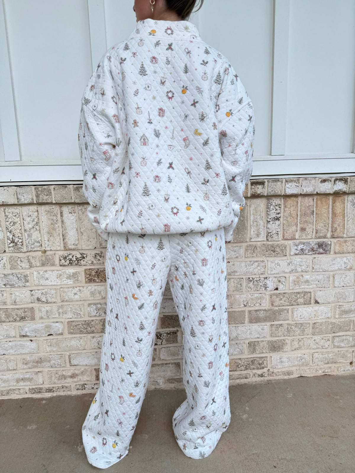 A Cottage Christmas Icons Quilted Flare Sweatpants